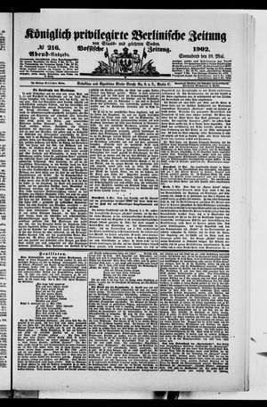 Königlich privilegirte Berlinische Zeitung von Staats- und gelehrten Sachen vom 10.05.1902