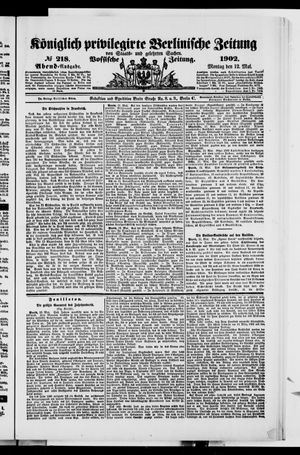 Königlich privilegirte Berlinische Zeitung von Staats- und gelehrten Sachen vom 12.05.1902