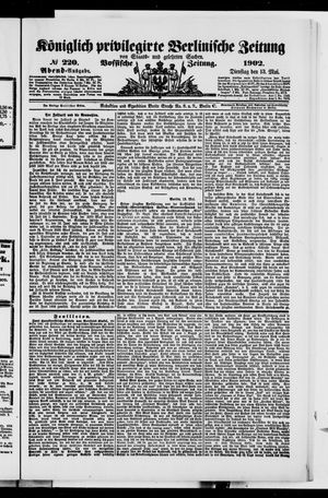 Königlich privilegirte Berlinische Zeitung von Staats- und gelehrten Sachen vom 13.05.1902