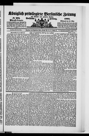 Königlich privilegirte Berlinische Zeitung von Staats- und gelehrten Sachen vom 21.05.1902
