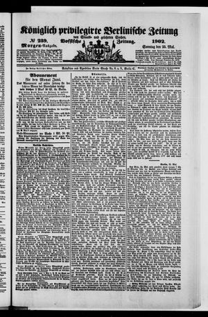 Königlich privilegirte Berlinische Zeitung von Staats- und gelehrten Sachen vom 25.05.1902