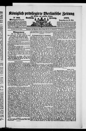 Königlich privilegirte Berlinische Zeitung von Staats- und gelehrten Sachen on May 29, 1902