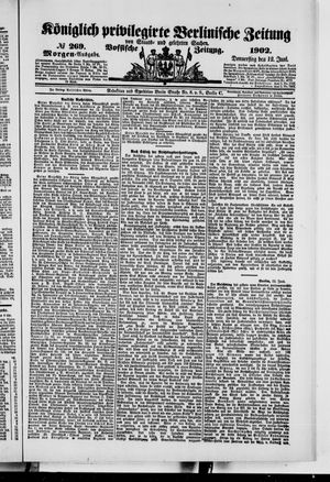 Königlich privilegirte Berlinische Zeitung von Staats- und gelehrten Sachen vom 12.06.1902