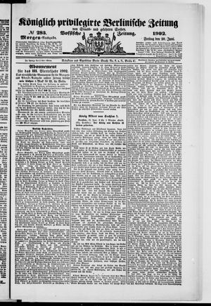 Königlich privilegirte Berlinische Zeitung von Staats- und gelehrten Sachen vom 20.06.1902