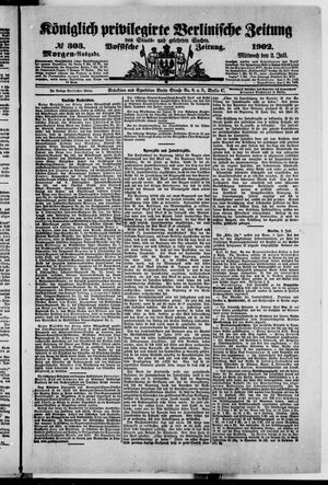 Königlich privilegirte Berlinische Zeitung von Staats- und gelehrten Sachen vom 02.07.1902