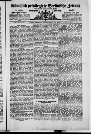 Königlich privilegirte Berlinische Zeitung von Staats- und gelehrten Sachen vom 05.07.1902
