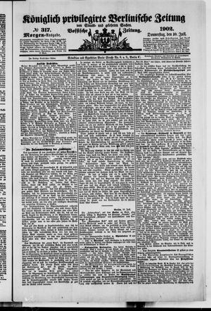 Königlich privilegirte Berlinische Zeitung von Staats- und gelehrten Sachen vom 10.07.1902