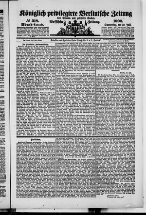 Königlich privilegirte Berlinische Zeitung von Staats- und gelehrten Sachen vom 10.07.1902