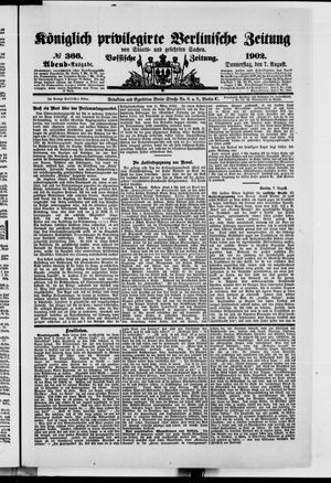 Königlich privilegirte Berlinische Zeitung von Staats- und gelehrten Sachen vom 07.08.1902