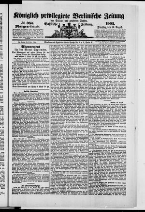 Königlich privilegirte Berlinische Zeitung von Staats- und gelehrten Sachen vom 19.08.1902