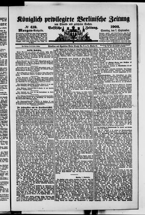 Königlich privilegirte Berlinische Zeitung von Staats- und gelehrten Sachen vom 07.09.1902