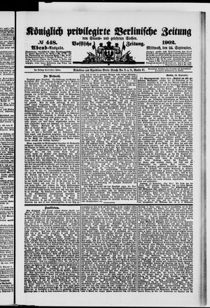 Königlich privilegirte Berlinische Zeitung von Staats- und gelehrten Sachen vom 24.09.1902