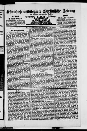 Königlich privilegirte Berlinische Zeitung von Staats- und gelehrten Sachen vom 06.10.1902