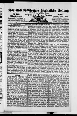 Königlich privilegirte Berlinische Zeitung von Staats- und gelehrten Sachen on Oct 9, 1902