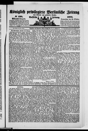 Königlich privilegirte Berlinische Zeitung von Staats- und gelehrten Sachen vom 23.10.1902