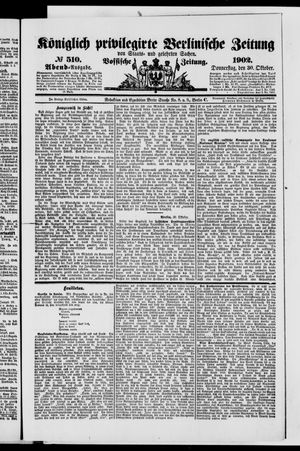 Königlich privilegirte Berlinische Zeitung von Staats- und gelehrten Sachen vom 30.10.1902