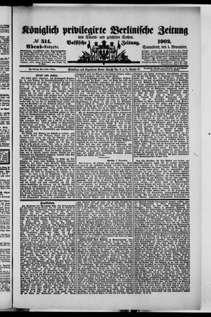 Königlich privilegirte Berlinische Zeitung von Staats- und gelehrten Sachen on Nov 1, 1902