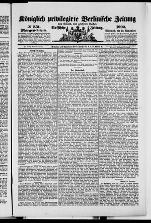 Königlich privilegirte Berlinische Zeitung von Staats- und gelehrten Sachen vom 12.11.1902