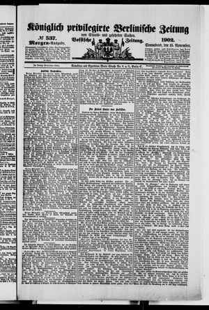 Königlich privilegirte Berlinische Zeitung von Staats- und gelehrten Sachen vom 15.11.1902