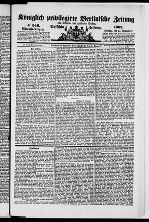 Königlich privilegirte Berlinische Zeitung von Staats- und gelehrten Sachen vom 21.11.1902