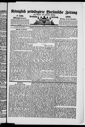 Königlich privilegirte Berlinische Zeitung von Staats- und gelehrten Sachen vom 24.11.1902