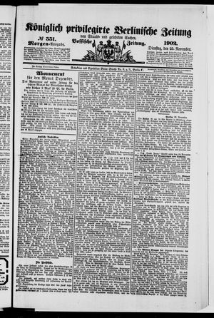 Königlich privilegirte Berlinische Zeitung von Staats- und gelehrten Sachen vom 25.11.1902