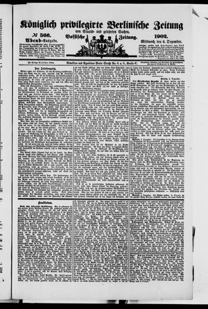 Königlich privilegirte Berlinische Zeitung von Staats- und gelehrten Sachen on Dec 3, 1902
