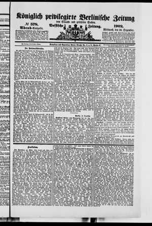 Königlich privilegirte Berlinische Zeitung von Staats- und gelehrten Sachen vom 10.12.1902