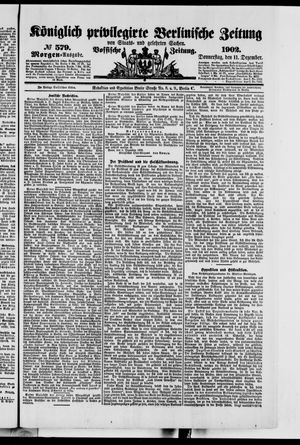 Königlich privilegirte Berlinische Zeitung von Staats- und gelehrten Sachen vom 11.12.1902