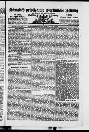 Königlich privilegirte Berlinische Zeitung von Staats- und gelehrten Sachen vom 14.12.1902