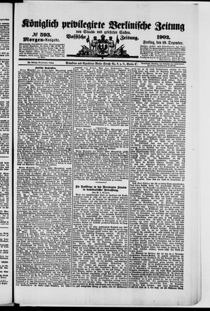 Königlich privilegirte Berlinische Zeitung von Staats- und gelehrten Sachen vom 19.12.1902