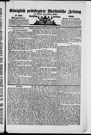 Königlich privilegirte Berlinische Zeitung von Staats- und gelehrten Sachen vom 19.12.1902