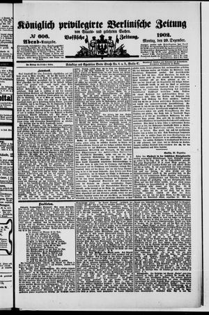 Königlich privilegirte Berlinische Zeitung von Staats- und gelehrten Sachen vom 29.12.1902