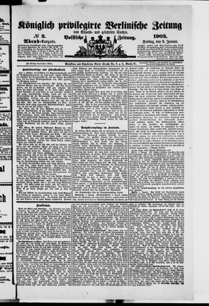 Königlich privilegirte Berlinische Zeitung von Staats- und gelehrten Sachen vom 02.01.1903