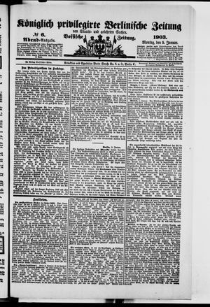 Königlich privilegirte Berlinische Zeitung von Staats- und gelehrten Sachen vom 05.01.1903