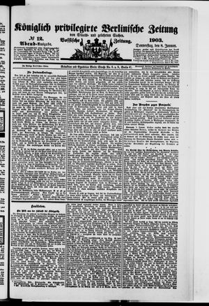 Königlich privilegirte Berlinische Zeitung von Staats- und gelehrten Sachen vom 08.01.1903
