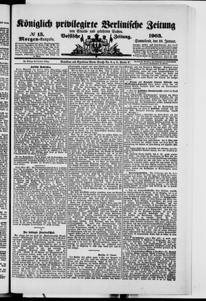 Königlich privilegirte Berlinische Zeitung von Staats- und gelehrten Sachen on Jan 10, 1903