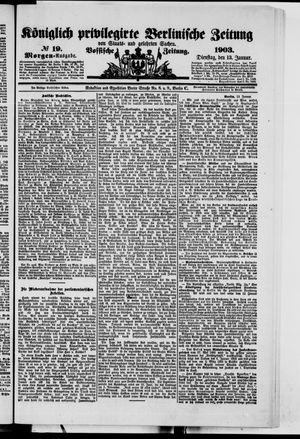 Königlich privilegirte Berlinische Zeitung von Staats- und gelehrten Sachen on Jan 13, 1903