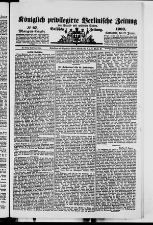 Königlich privilegirte Berlinische Zeitung von Staats- und gelehrten Sachen on Jan 17, 1903