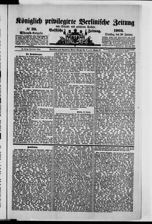 Königlich privilegirte Berlinische Zeitung von Staats- und gelehrten Sachen vom 20.01.1903