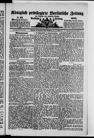Königlich privilegirte Berlinische Zeitung von Staats- und gelehrten Sachen on Jan 22, 1903