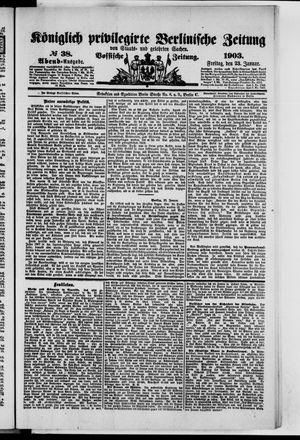 Königlich privilegirte Berlinische Zeitung von Staats- und gelehrten Sachen on Jan 23, 1903