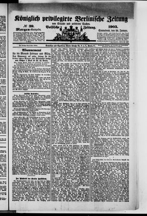 Königlich privilegirte Berlinische Zeitung von Staats- und gelehrten Sachen vom 24.01.1903