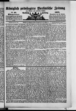 Königlich privilegirte Berlinische Zeitung von Staats- und gelehrten Sachen on Jan 24, 1903