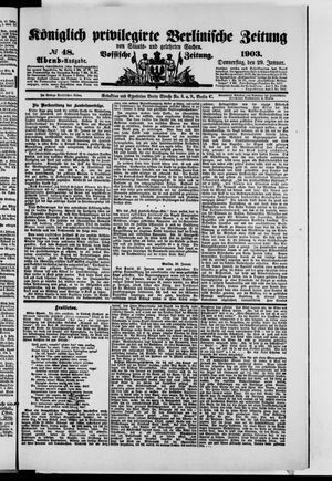 Königlich privilegirte Berlinische Zeitung von Staats- und gelehrten Sachen on Jan 29, 1903