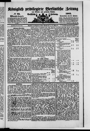 Königlich privilegirte Berlinische Zeitung von Staats- und gelehrten Sachen vom 31.01.1903