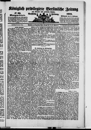 Königlich privilegirte Berlinische Zeitung von Staats- und gelehrten Sachen on Feb 11, 1903