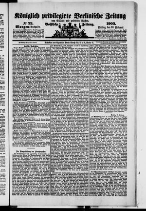 Königlich privilegirte Berlinische Zeitung von Staats- und gelehrten Sachen vom 13.02.1903