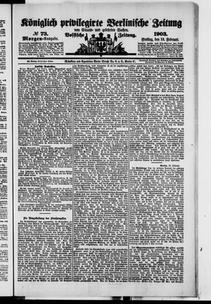 Königlich privilegirte Berlinische Zeitung von Staats- und gelehrten Sachen on Feb 13, 1903