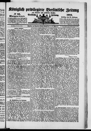 Königlich privilegirte Berlinische Zeitung von Staats- und gelehrten Sachen vom 20.02.1903